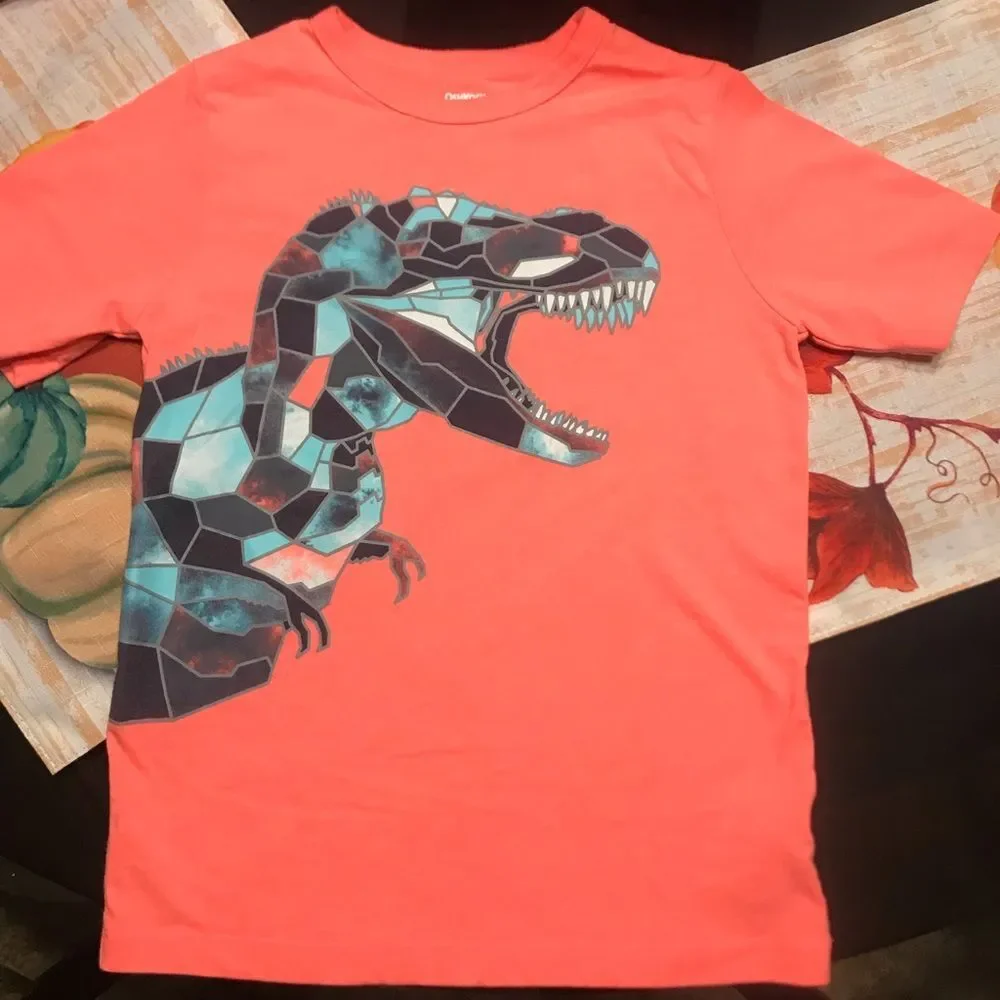 Neon Coral Dinosaur Tee